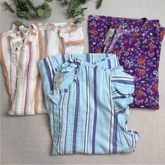 St. John's Bay Tops - NWT Lot Of (3) St John’s Bay Tops Sleeveless Flutter Sleeve Summer Plus Size 3X